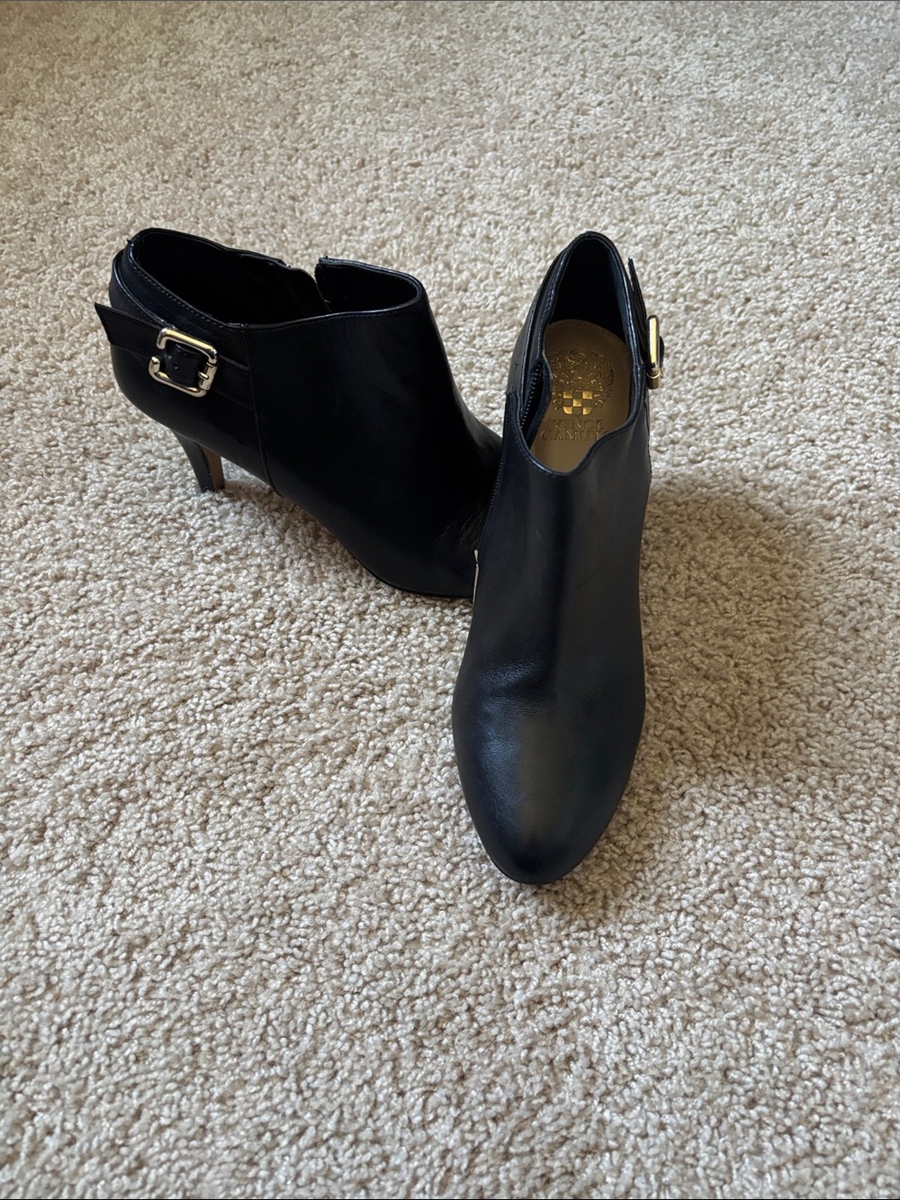 Vince Camuto Black Women's Ankle Booties with Buckle Detail